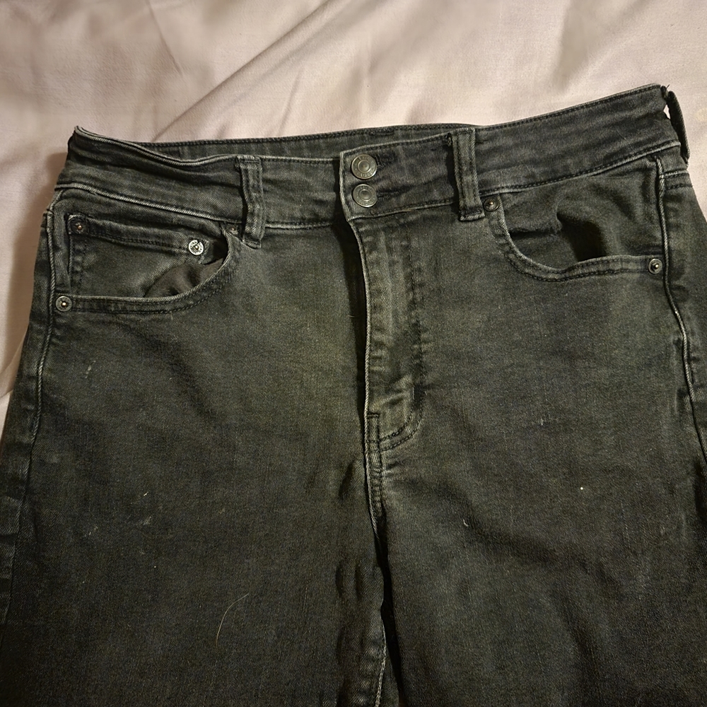 American Eagle Artist Black Jeans 12 Cropped Cutoffs